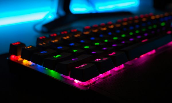 RGB mechanical keyboard with colourful backlighting